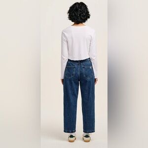 Lucy & Yak, Drew Straight Leg Jean, Mid Wash Blue Petite, size 30P